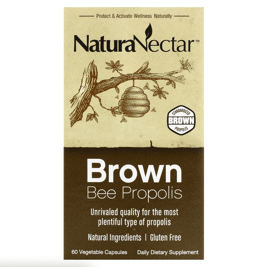 NaturaNectar, Brown Bee Propolis - 60 Vegetable Capsules